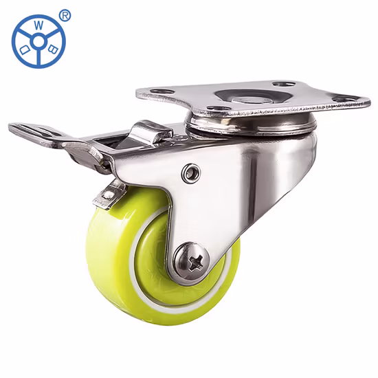 Ruote pesanti leggere da cowboy in PU verde Edelstahl verde OEM piccole da 1,5 Zoll 2 Zoll